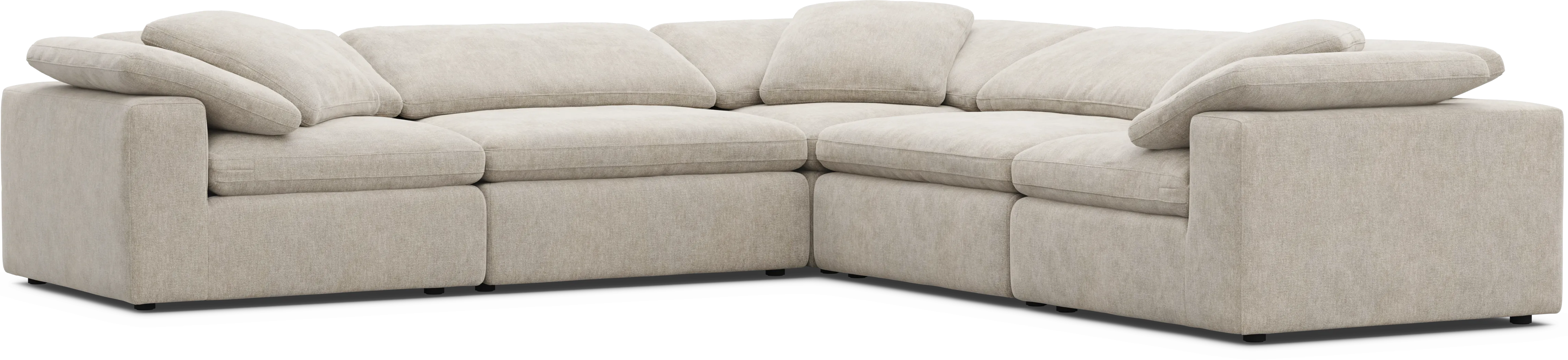 The Flow Gray 5 Pc Sectional - Thumbnail - Image 1