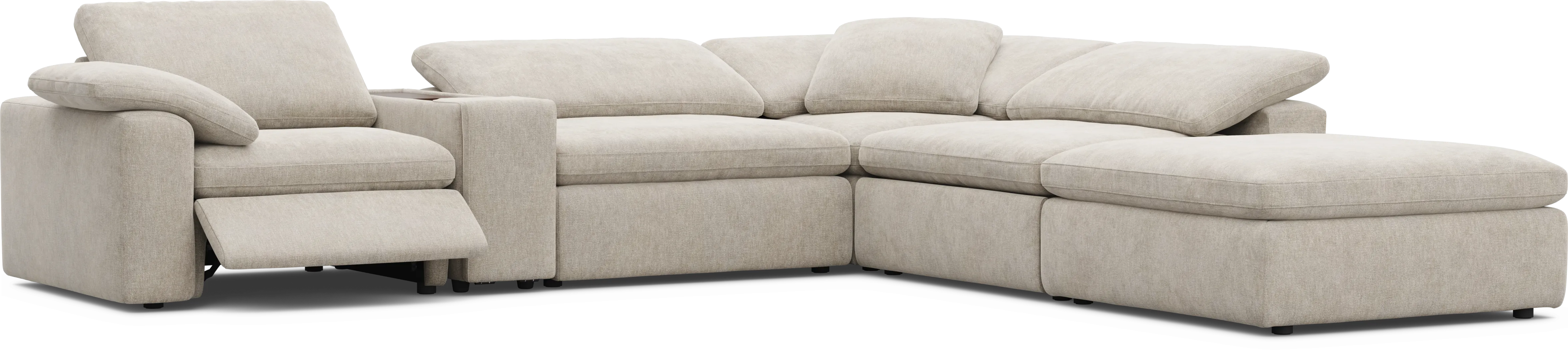 The Flow Gray 6 Pc Dual Power Reclining Sectional - Thumbnail - Image 1