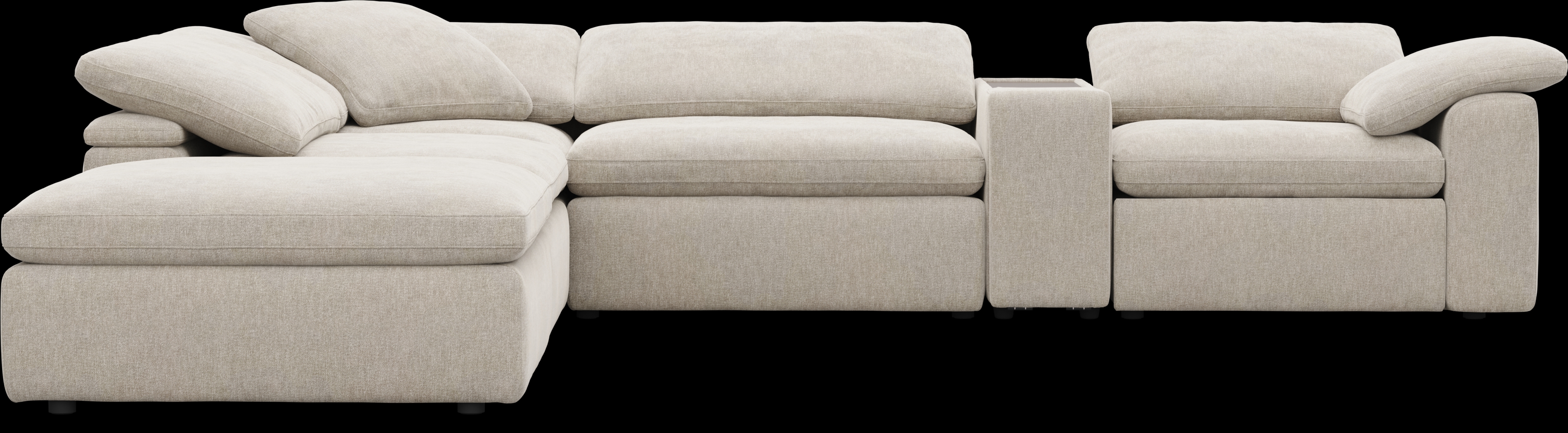 The Flow Gray 6 Pc Dual Power Reclining Sectional with Console - Thumbnail - Image 3