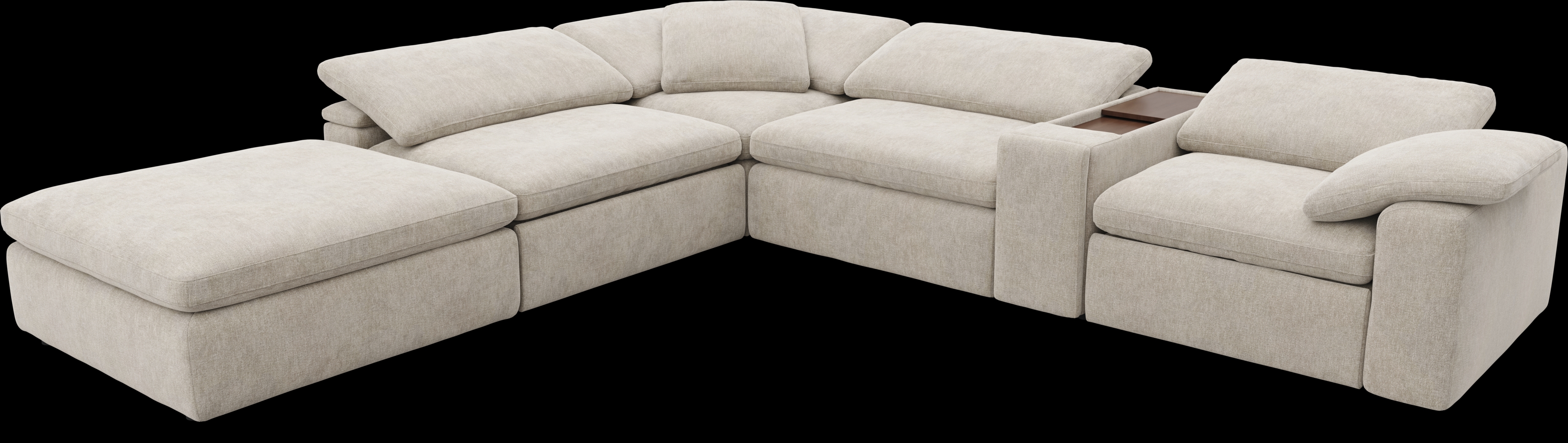 The Flow Gray 6 Pc Dual Power Reclining Sectional with Console - Thumbnail - Image 4
