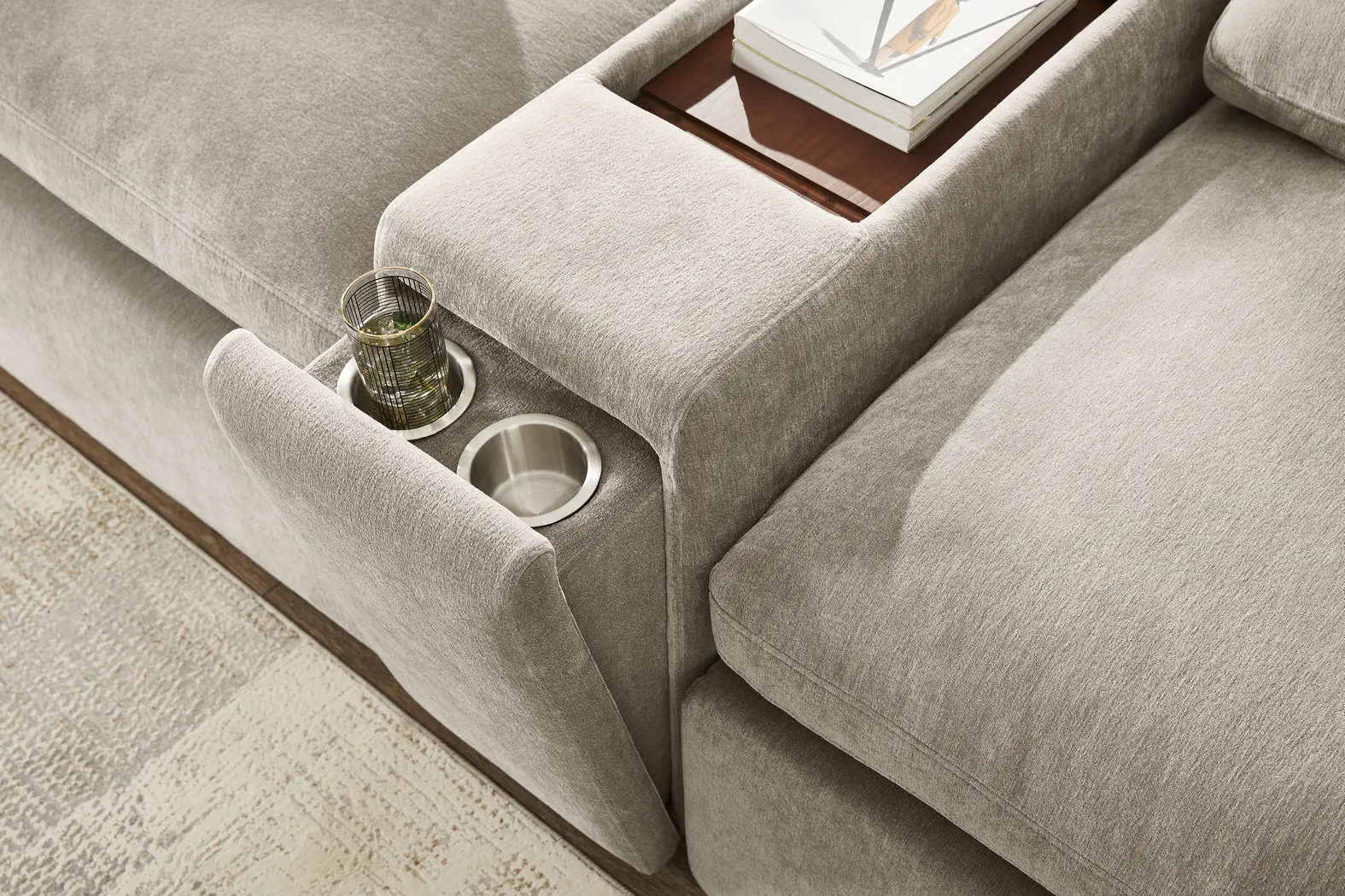 The Flow Gray 6 Pc Dual Power Reclining Sectional - Thumbnail - Image 4