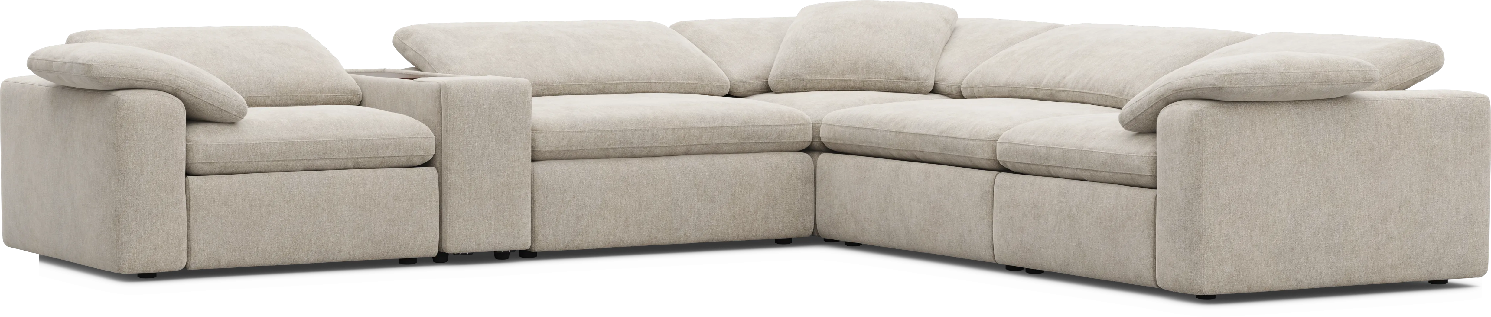 The Flow Gray 6 Pc Dual Power Reclining Sectional - Thumbnail - Image 1