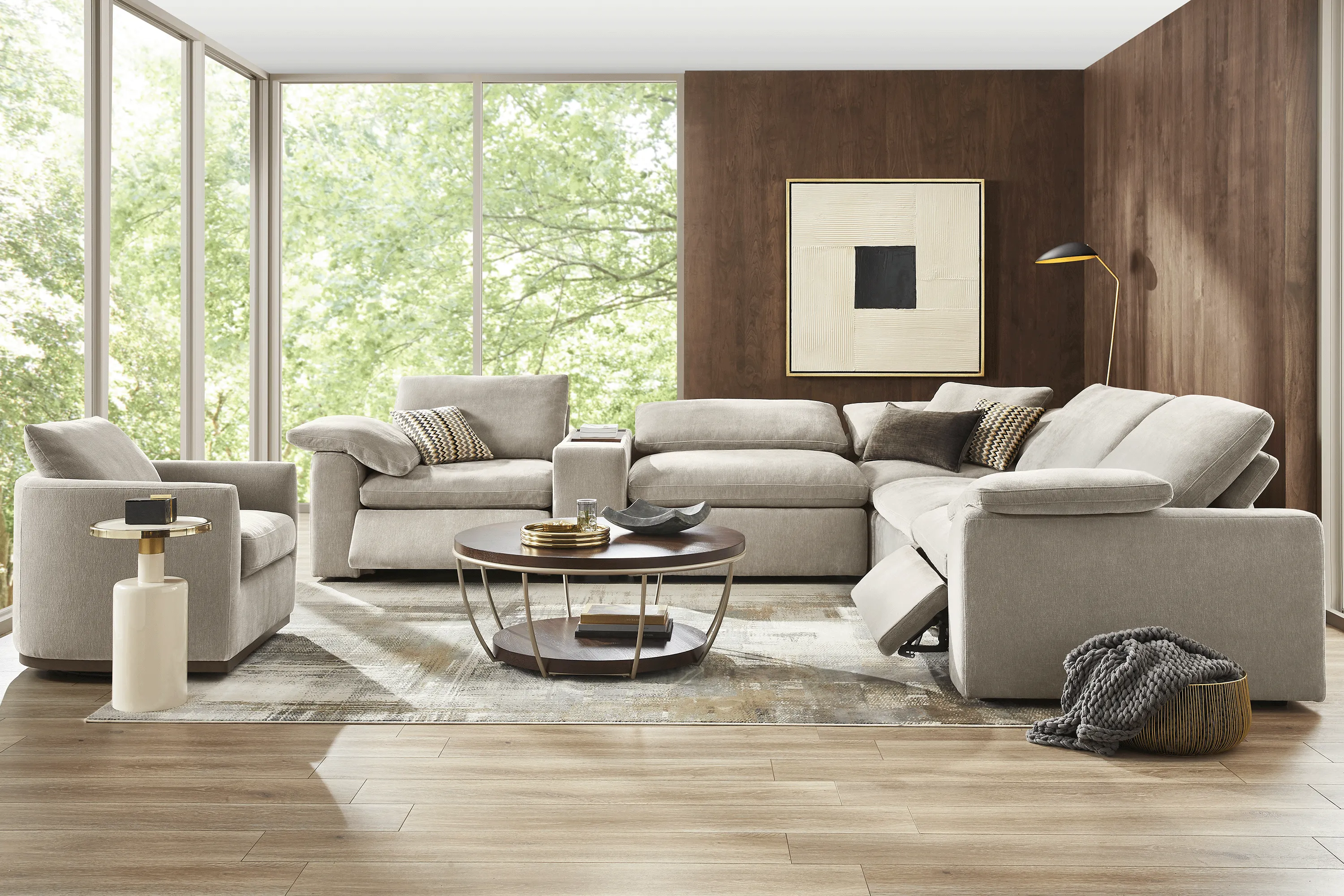 The Flow Gray 6 Pc Dual Power Reclining Sectional - Thumbnail - Image 3