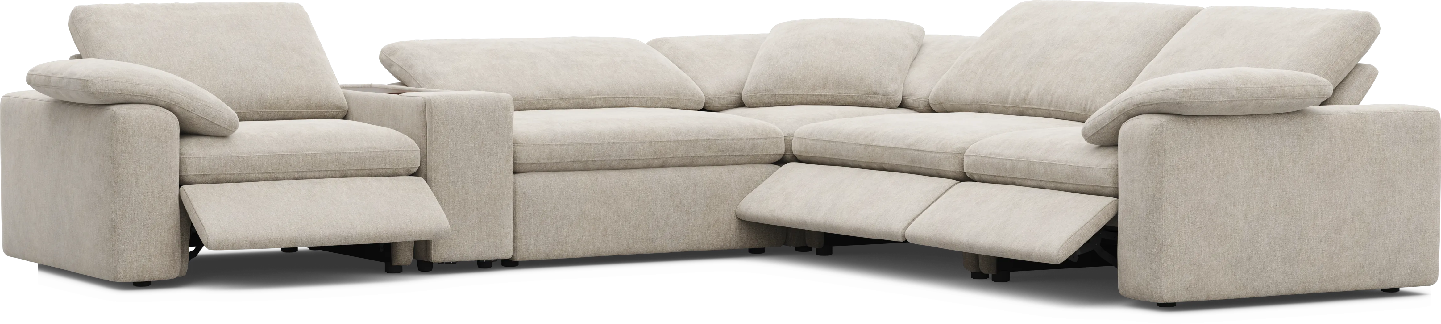 The Flow Gray 6 Pc Dual Power Reclining Sectional - Thumbnail - Image 1