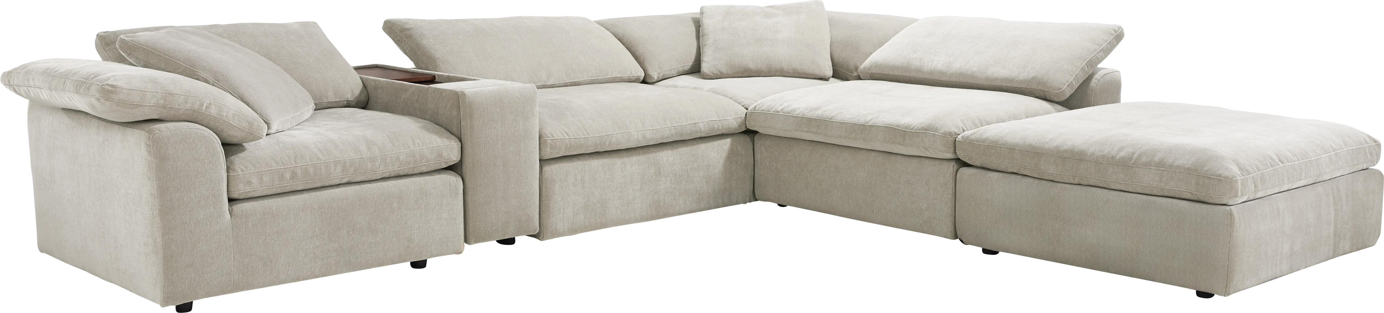 The Flow Gray 6 Pc Sectional - Thumbnail - Image 1