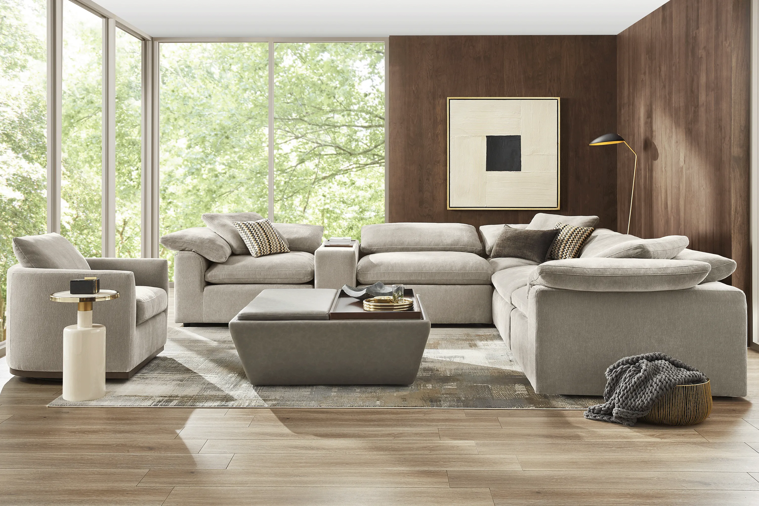 The Flow Gray 6 Pc Sectional - Thumbnail - Image 3