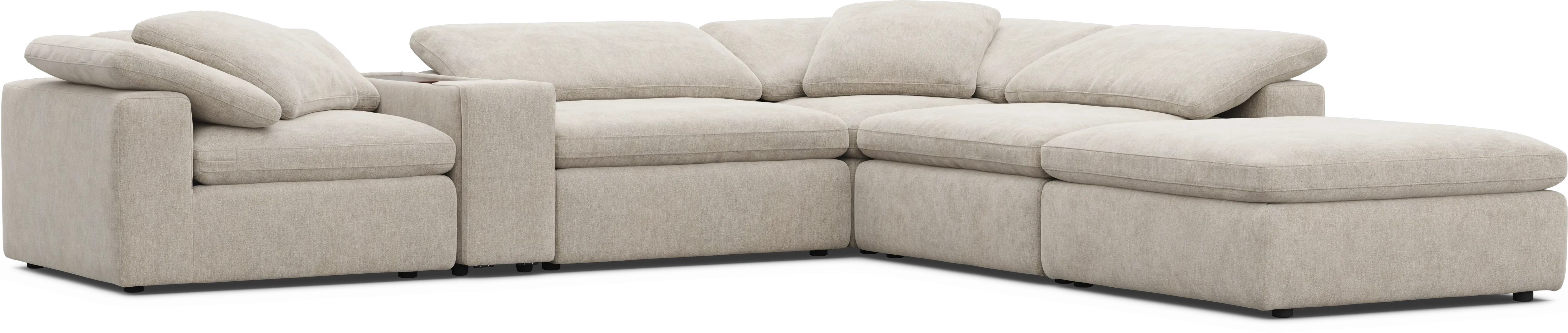 The Flow Gray 6 Pc Sectional - Thumbnail - Image 1