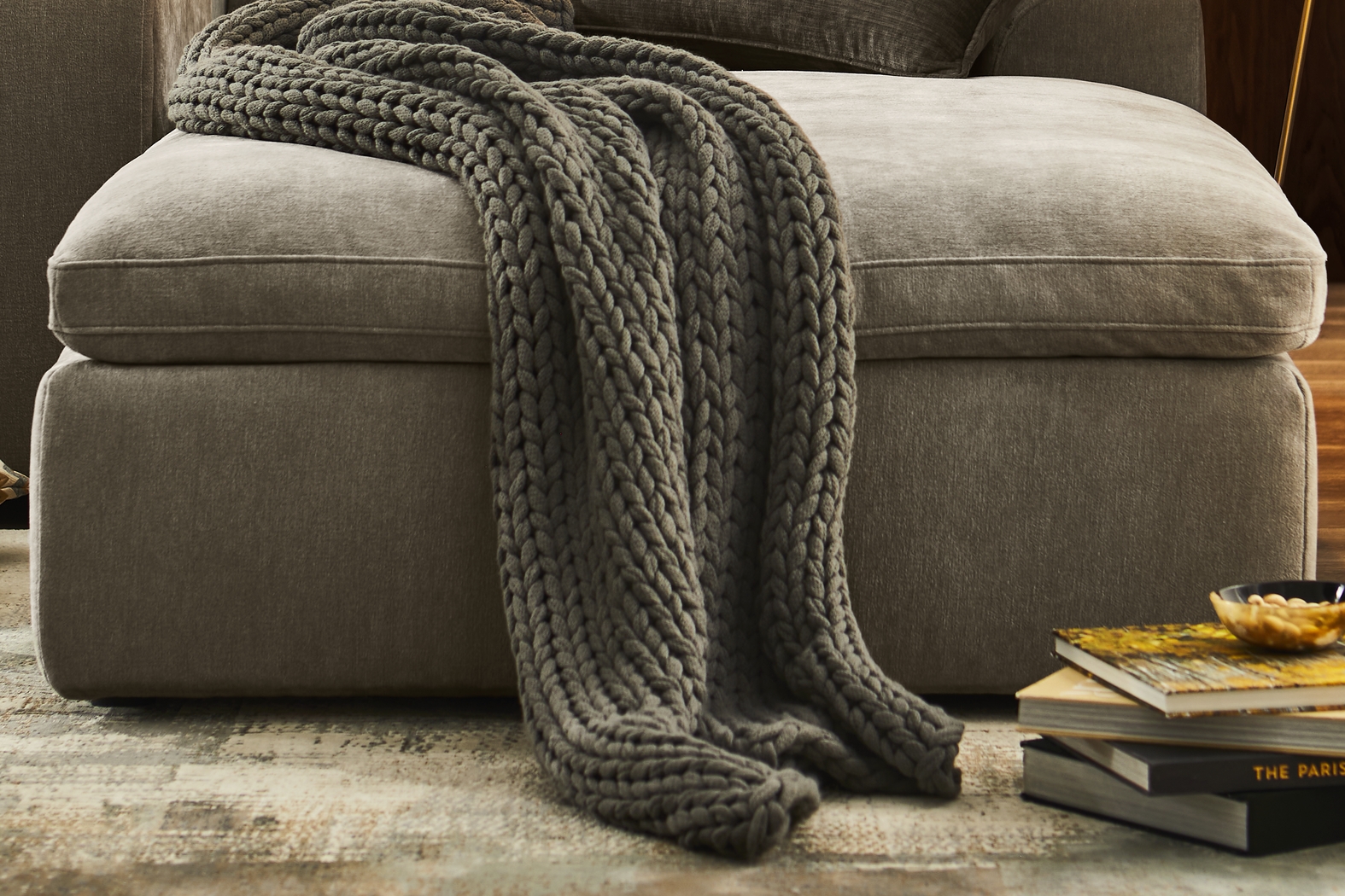 The Flow Gray Bumper Ottoman - Thumbnail - Image 2