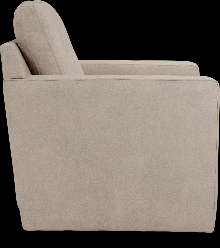 ModularOne Beige Swivel Accent Chair - Thumbnail - Image 3