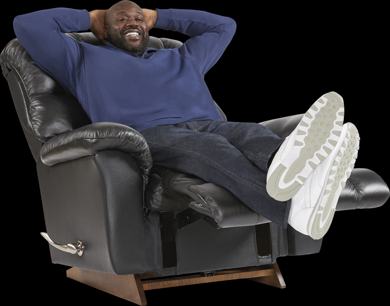 The Shaq Black Leather Recliner - Thumbnail - Image 1