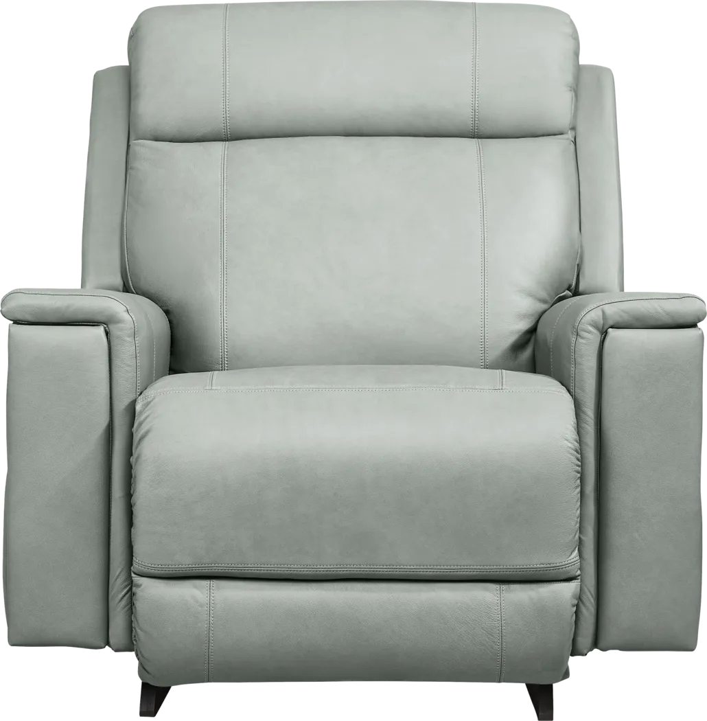 The Shaq II Blue Leather Dual Power Recliner - Thumbnail - Image 2