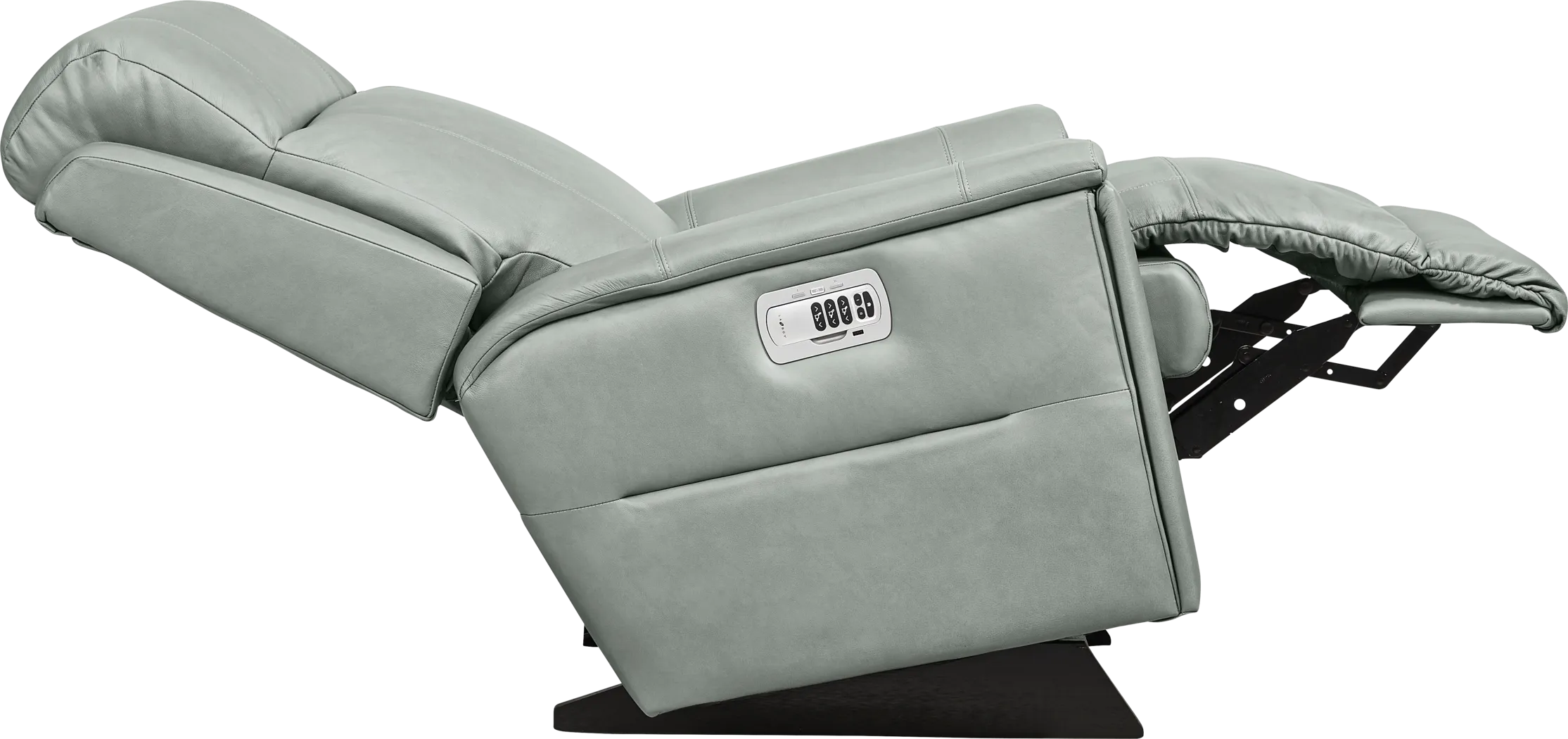 The Shaq II Blue Leather Dual Power Recliner - Thumbnail - Image 4