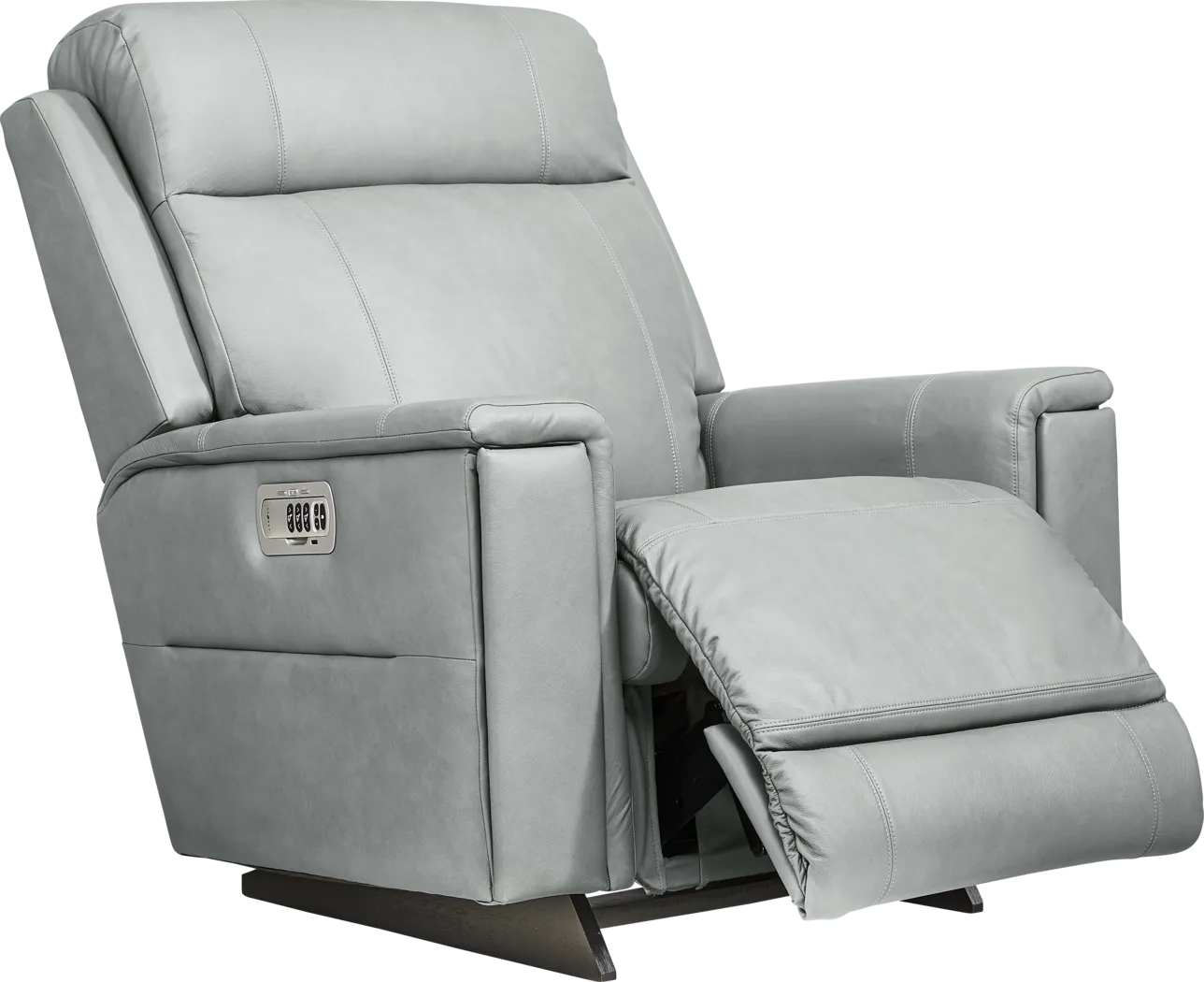 The Shaq II Blue Leather Dual Power Recliner - Image 1