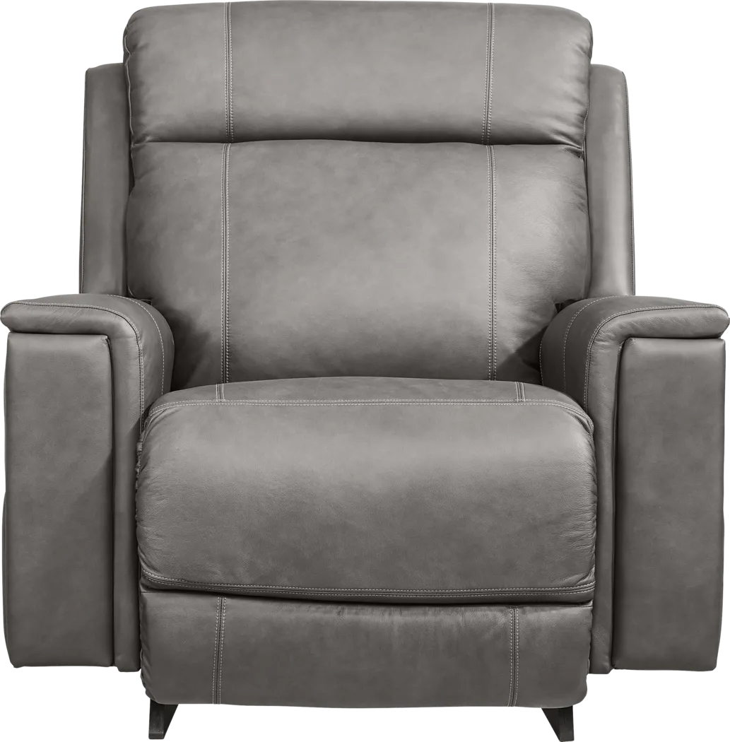 The Shaq II Charcoal Leather Dual Power Recliner - Thumbnail - Image 2