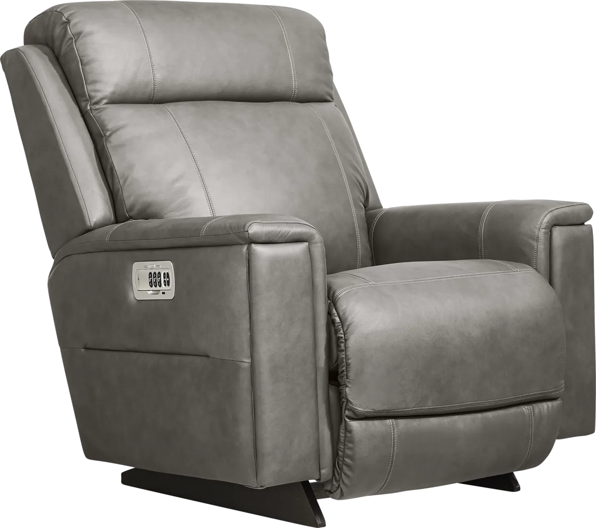 The Shaq II Charcoal Leather Dual Power Recliner - Thumbnail - Image 3