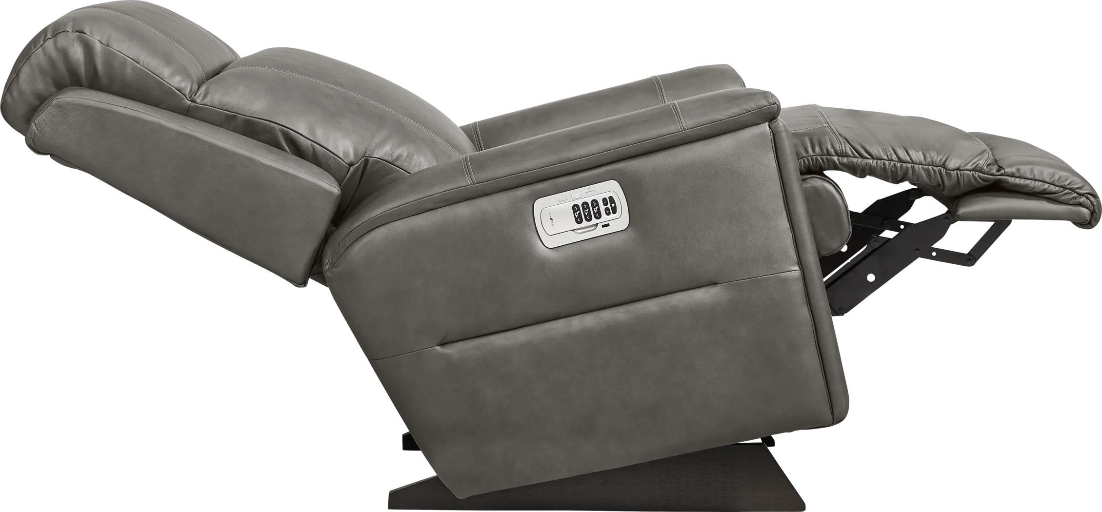 The Shaq II Charcoal Leather Dual Power Recliner - Thumbnail - Image 4