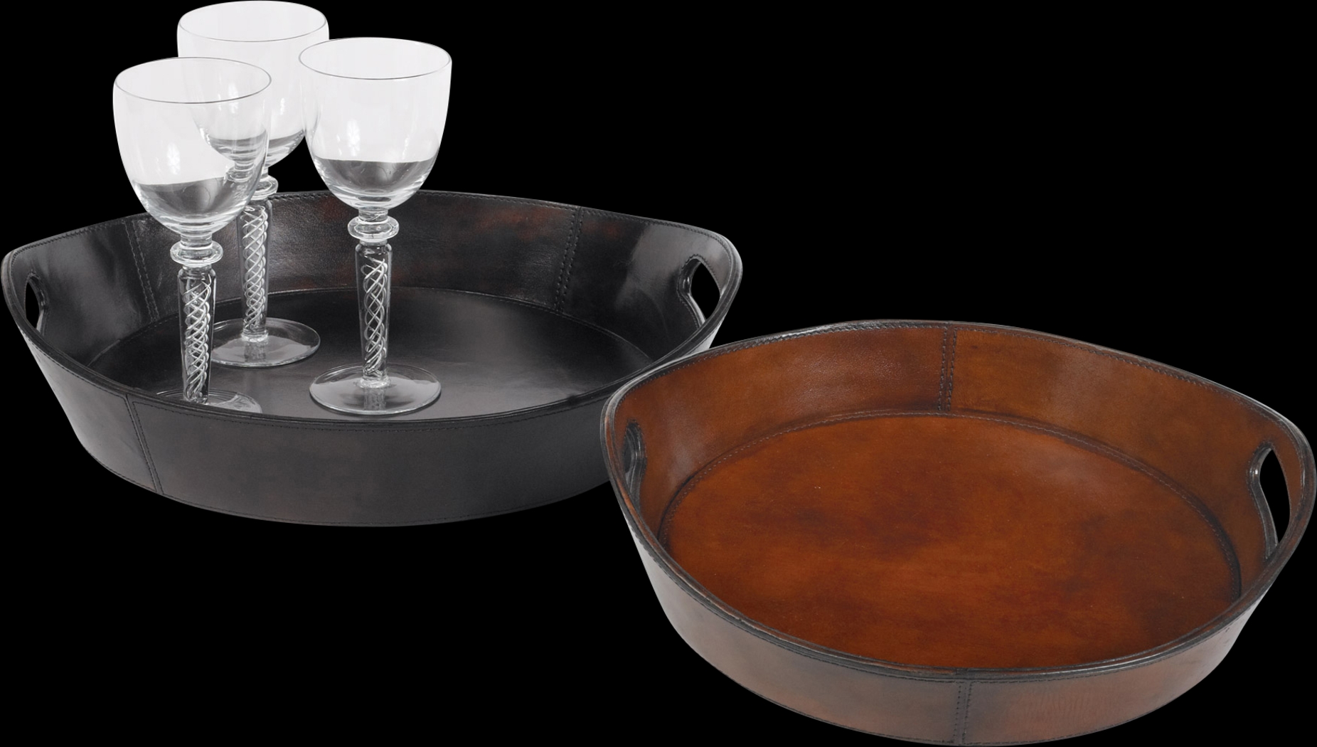 Theall Brown Tray, Set of 2 - Thumbnail - Image 1