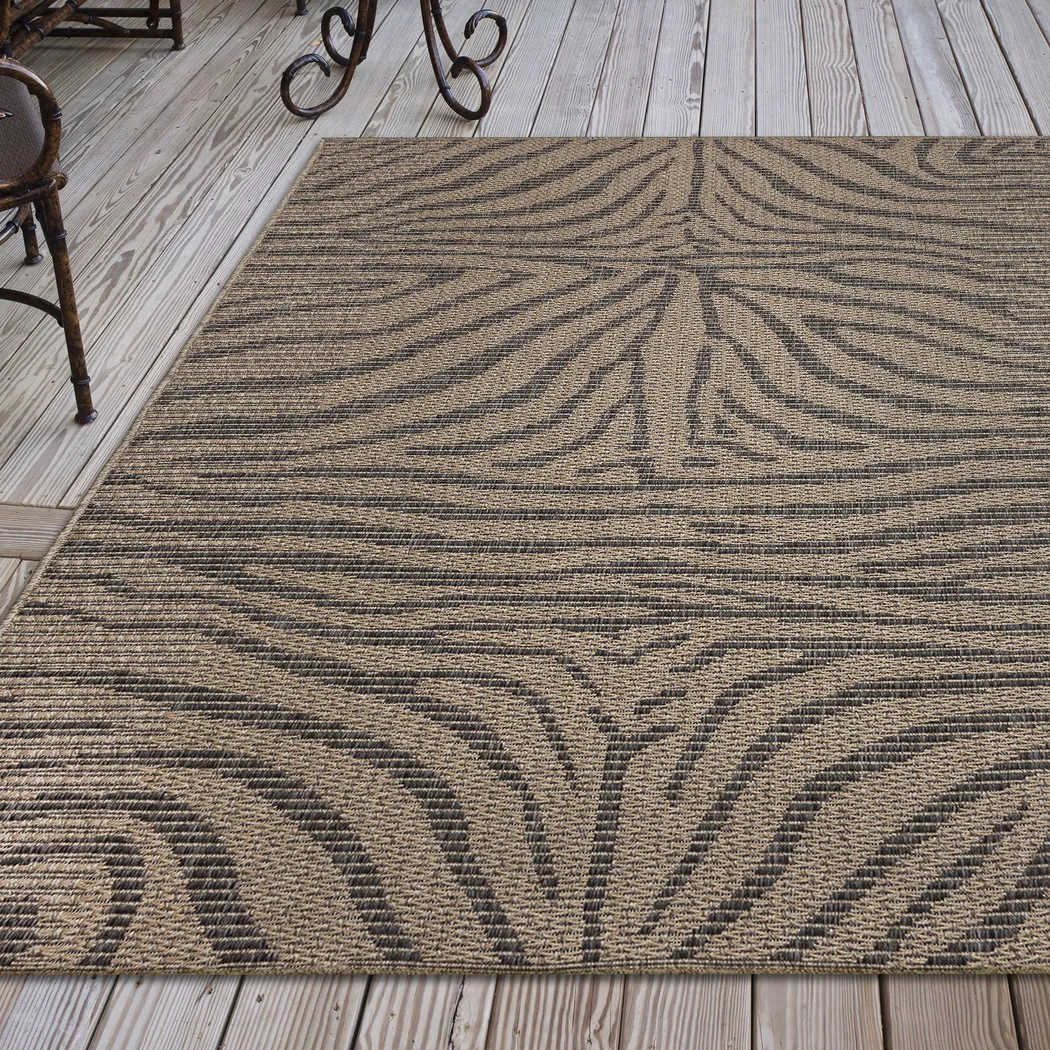 Thebe Taupe 6'6 x 9'4 Indoor/Outdoor Rug - Thumbnail - Image 2