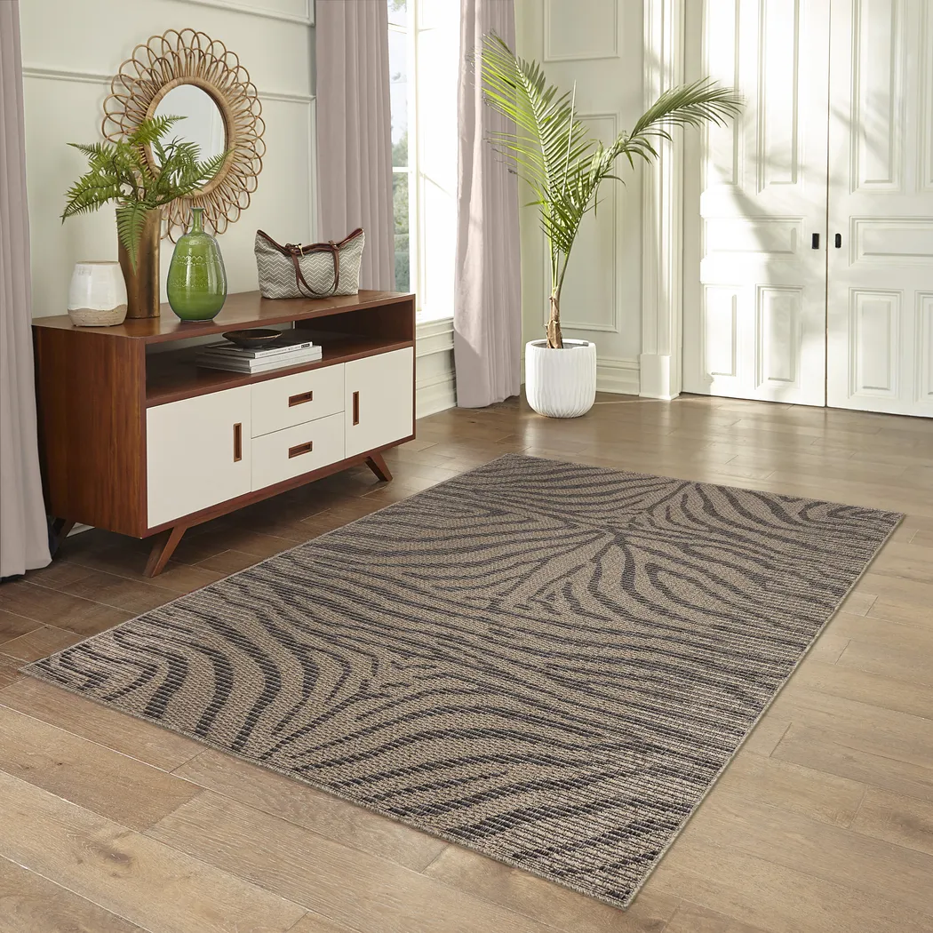 Thebe Taupe 6'6 x 9'4 Indoor/Outdoor Rug - Thumbnail - Image 3