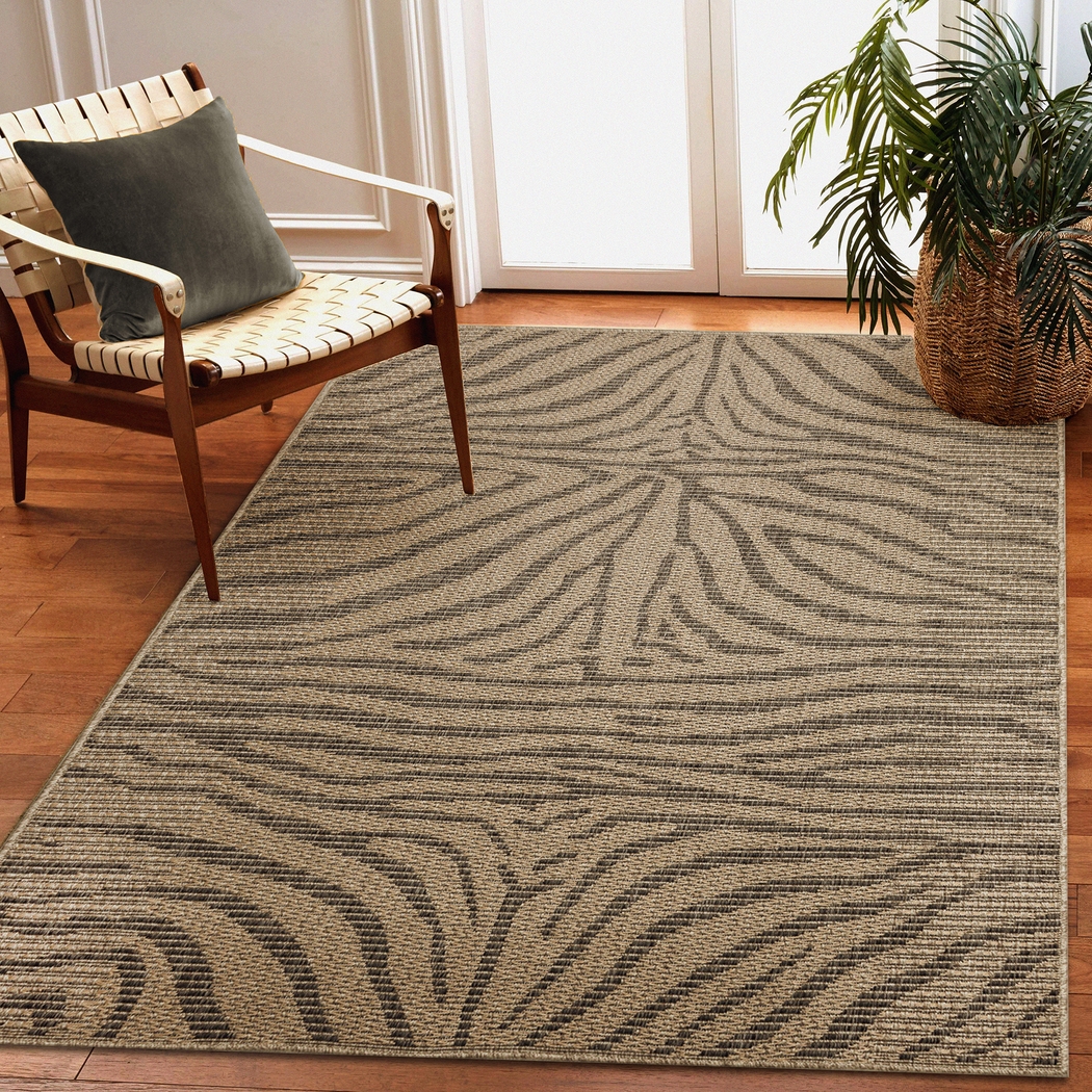 Thebe Taupe 7'10 x 9'10 Indoor/Outdoor Rug - Thumbnail - Image 3