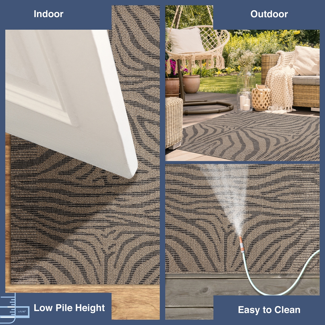 Thebe Taupe 7'10 x 9'10 Indoor/Outdoor Rug - Thumbnail - Image 4