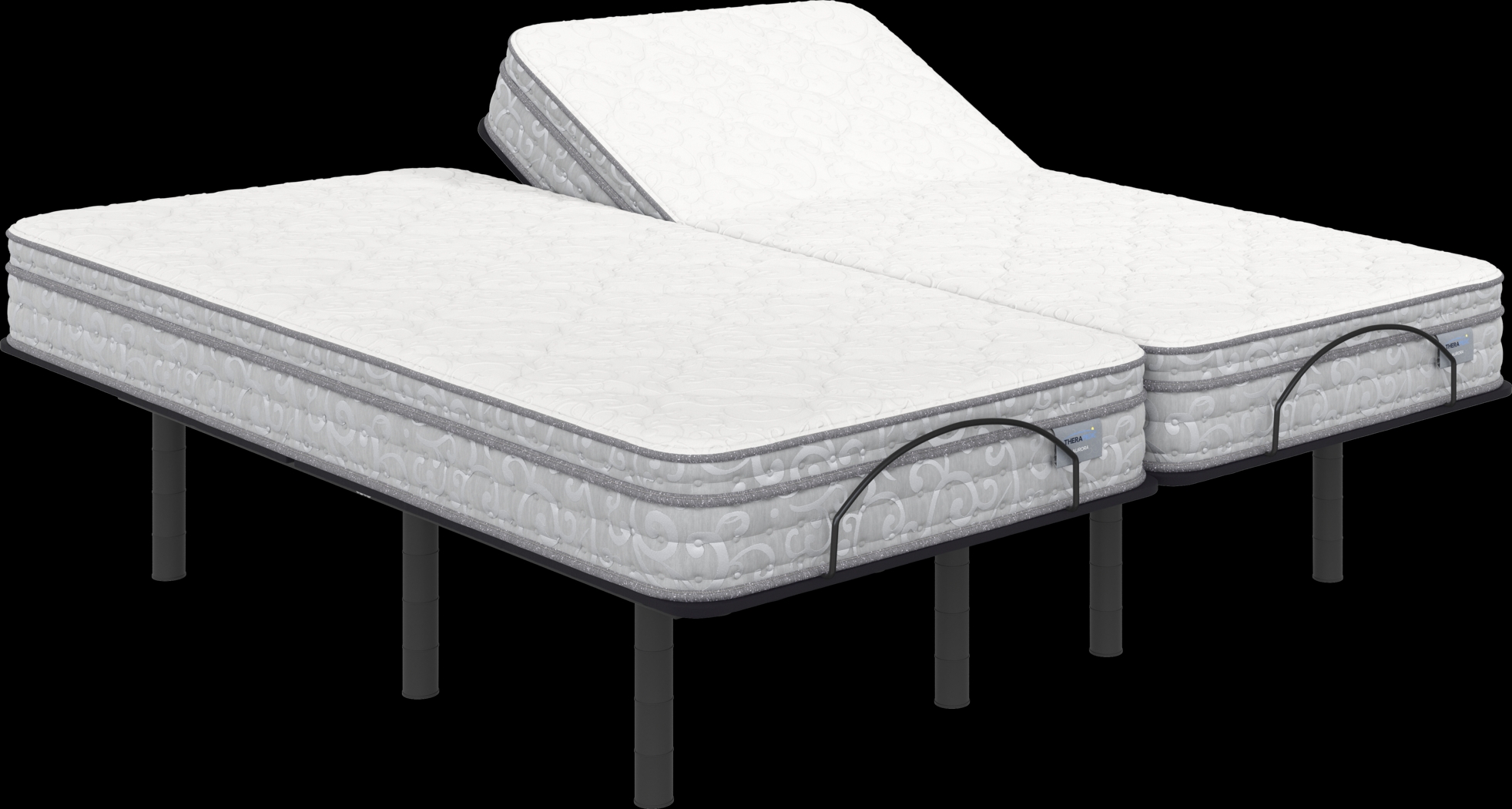 Therapedic Aurora Split King Mattress with Head Up Only Base - Thumbnail - Image 1