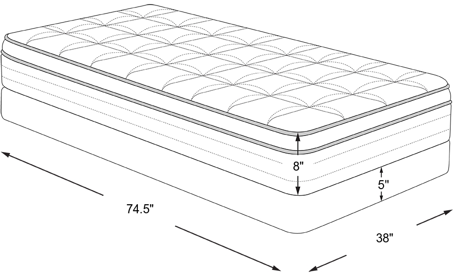 Dimension Image. Please refer to the Dimension Tab on this page for dimension details.