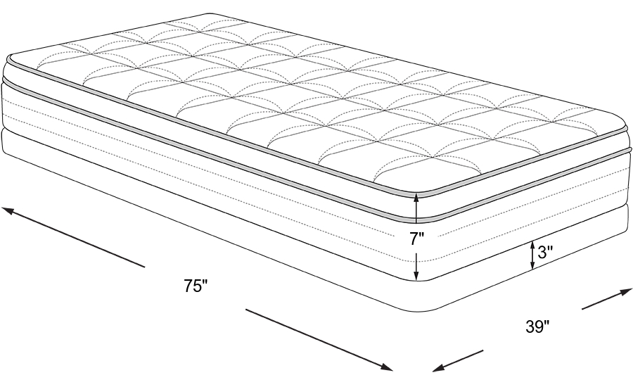 Dimension Image. Please refer to the Dimension Tab on this page for dimension details.