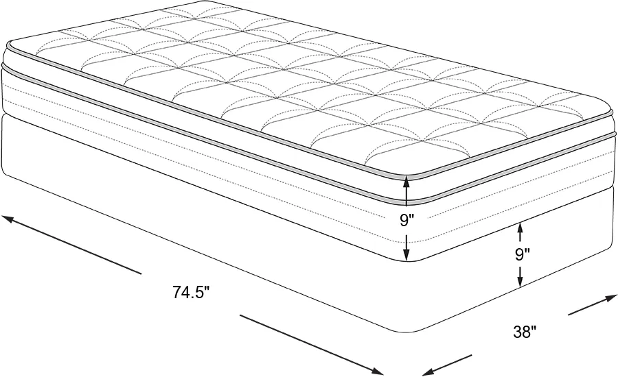 Dimension Image. Please refer to the Dimension Tab on this page for dimension details.