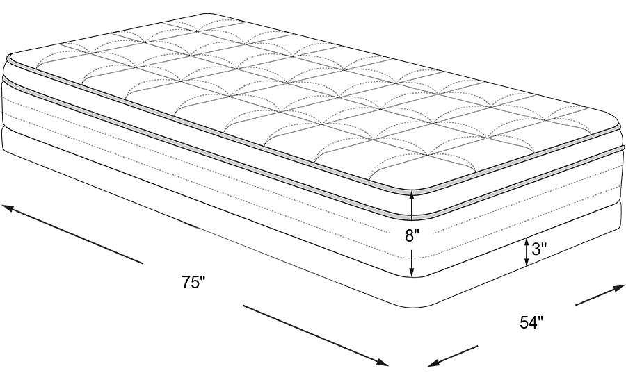 Dimension Image. Please refer to the Dimension Tab on this page for dimension details.