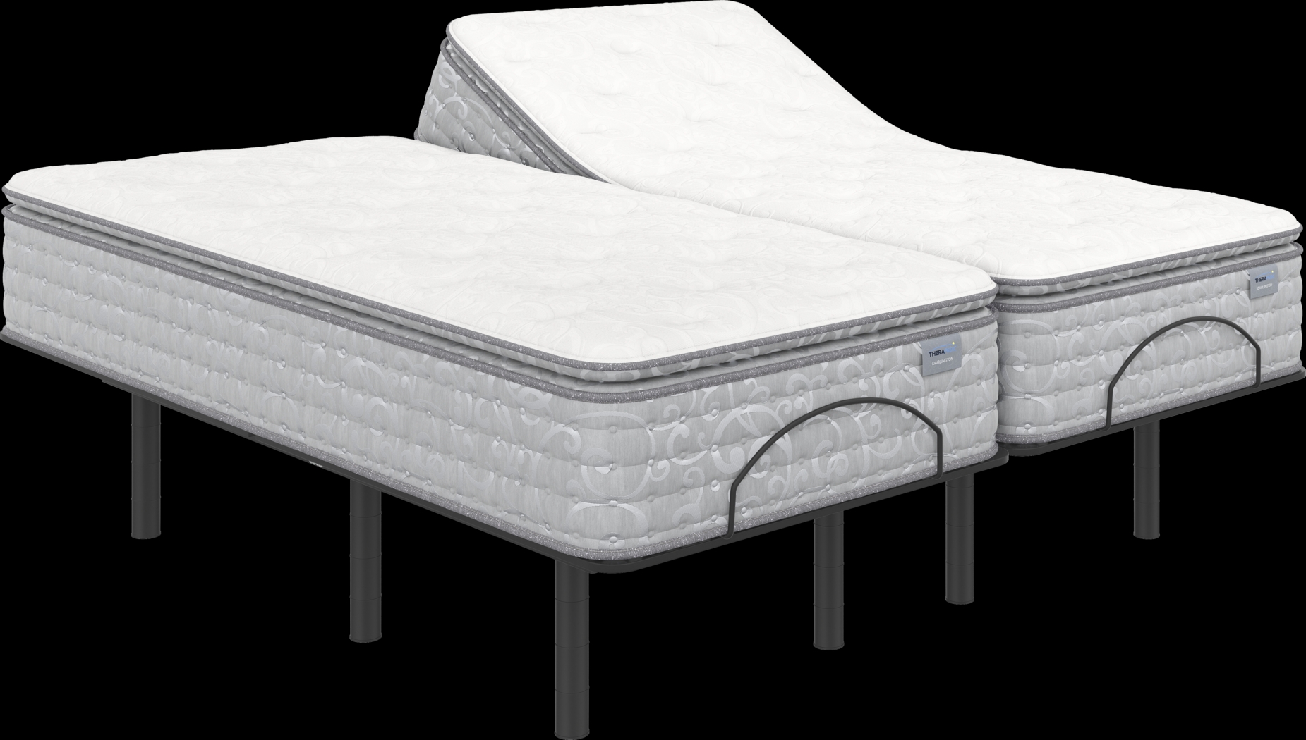 Therapedic Darlington Split King Mattress with Head Up Only Base - Thumbnail - Image 1