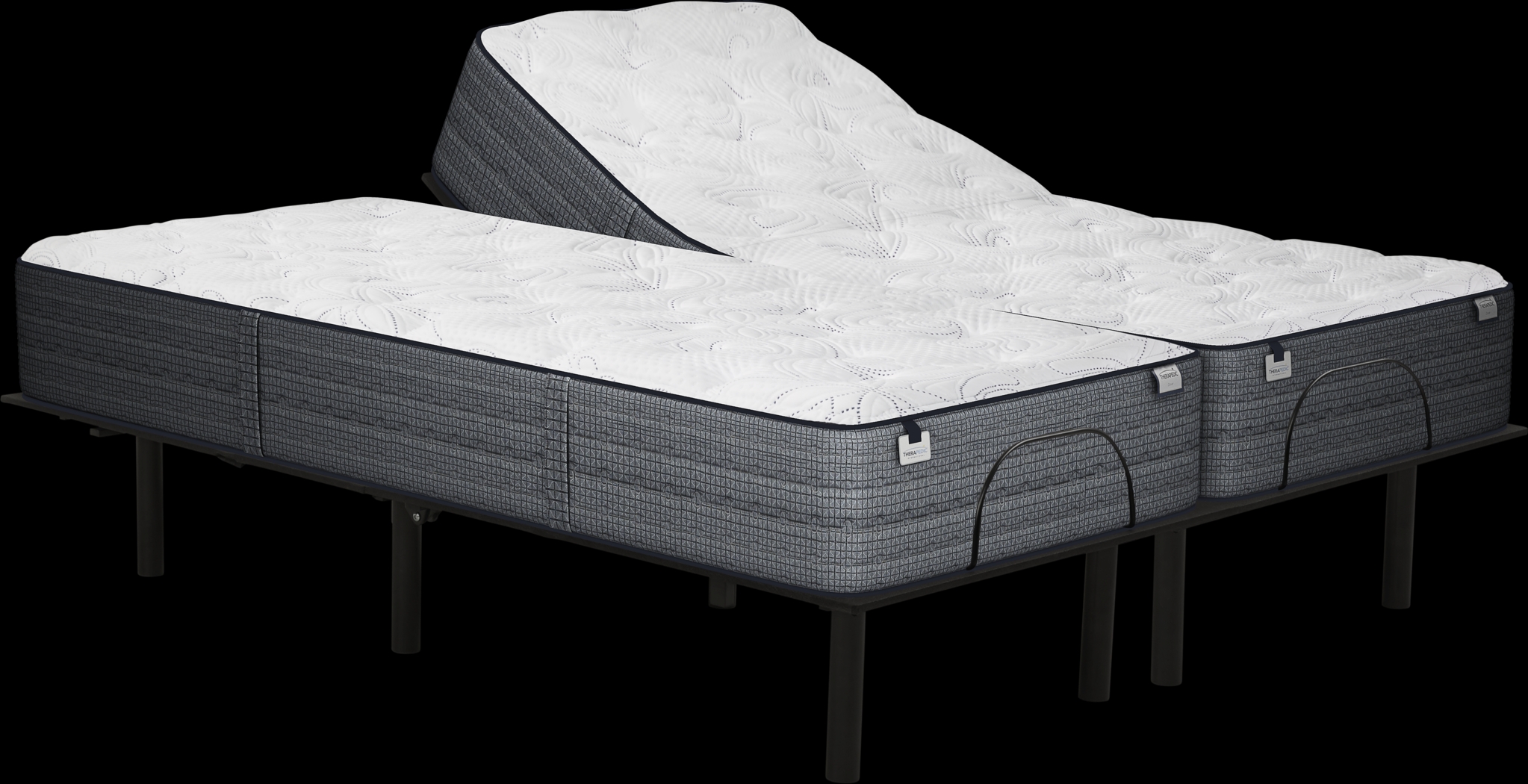 Therapedic Dover Split King Mattress with RTG Sleep 2000 Adjustable Base - Thumbnail - Image 1