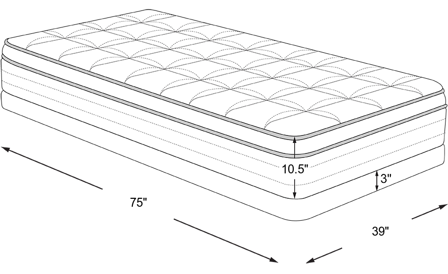 Dimension Image. Please refer to the Dimension Tab on this page for dimension details.