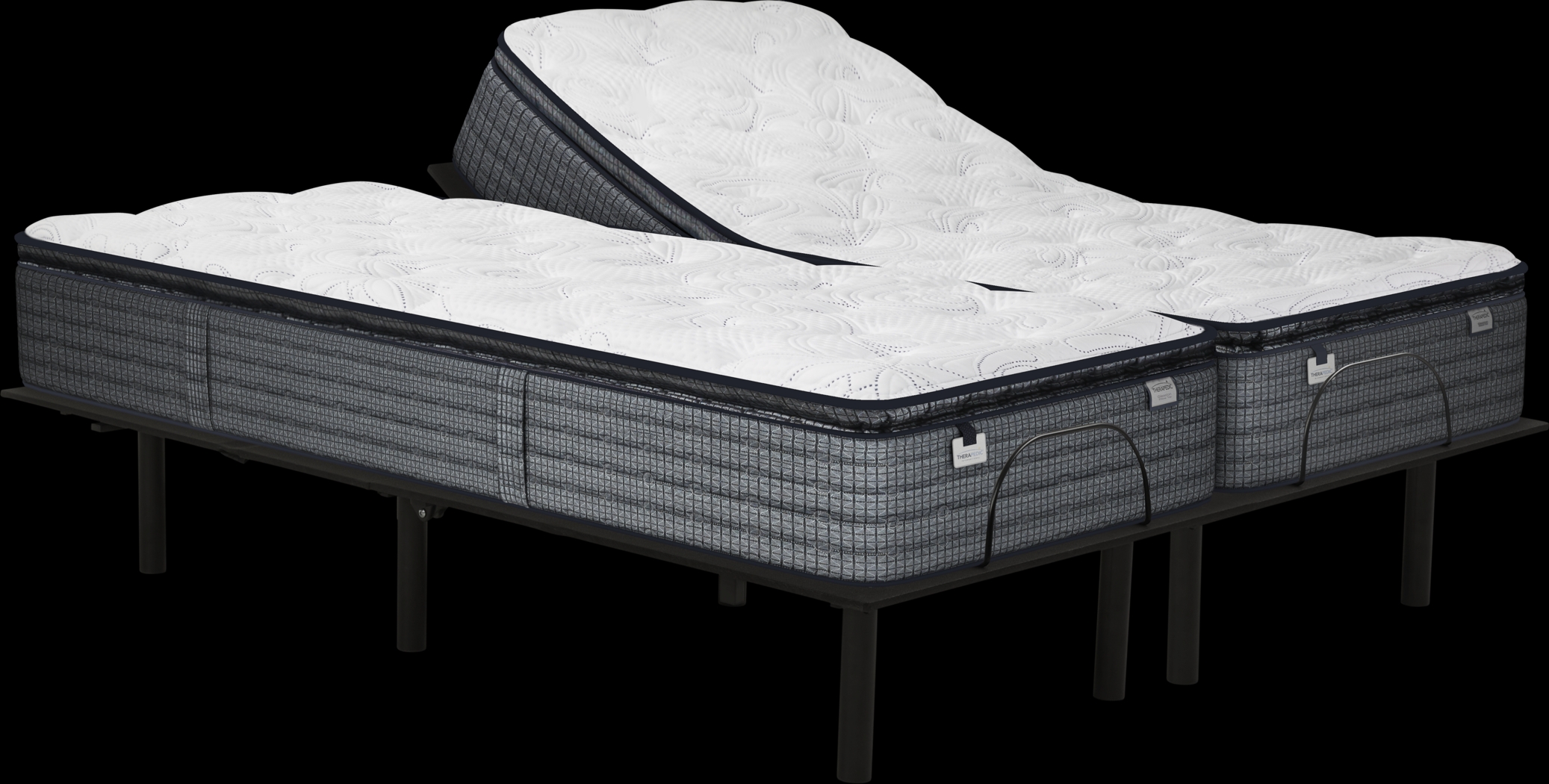 Therapedic Gleaston Split King Mattress with RTG Sleep 2000 Adjustable Base - Thumbnail - Image 1