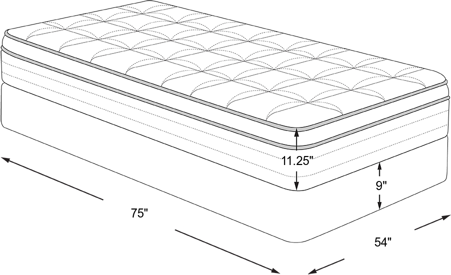 Dimension Image. Please refer to the Dimension Tab on this page for dimension details.