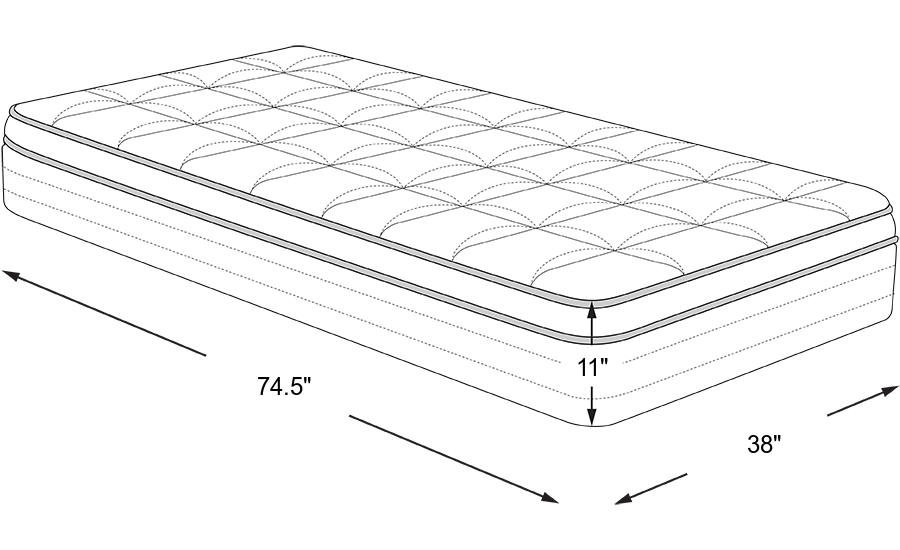 Dimension Image. Please refer to the Dimension Tab on this page for dimension details.