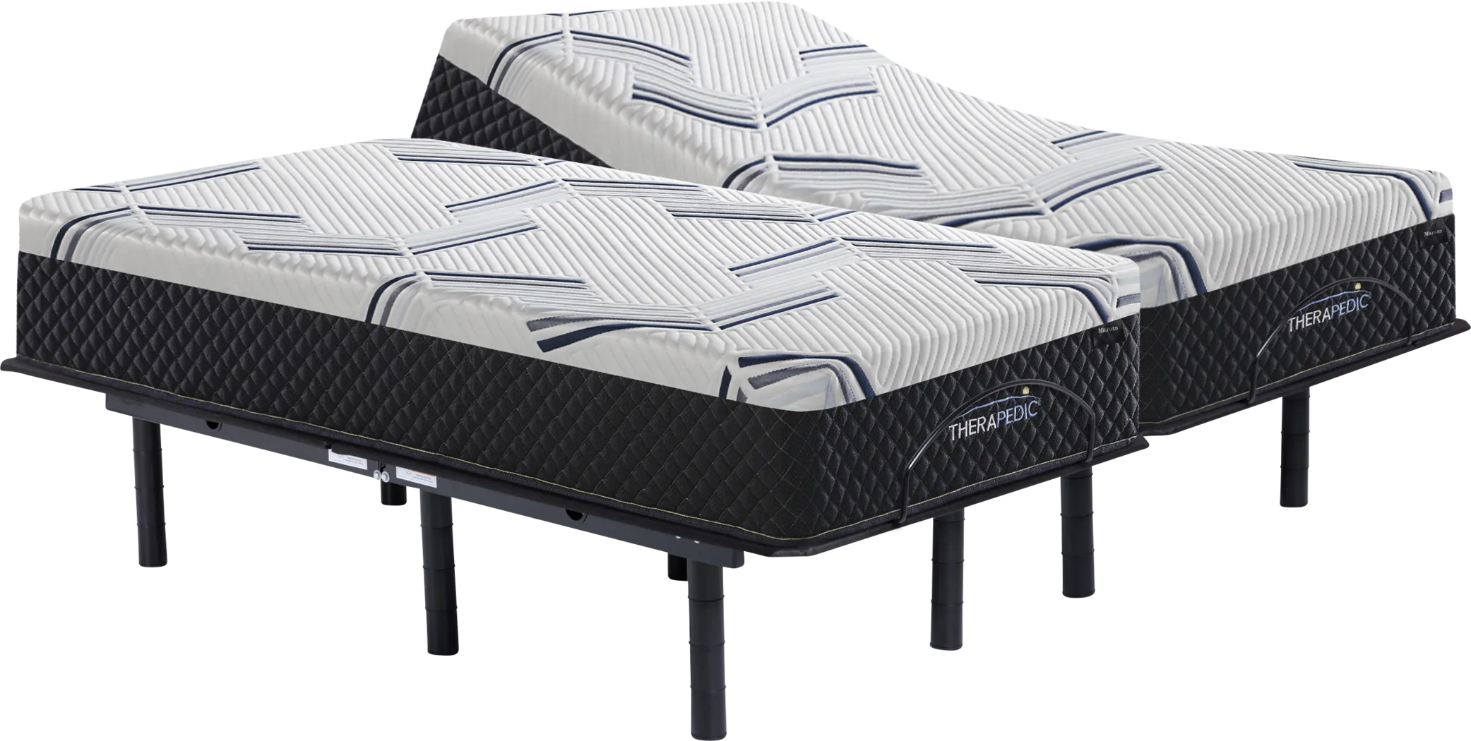 Therapedic Milford Split King Mattress with Head Up Only Base - Thumbnail - Image 1