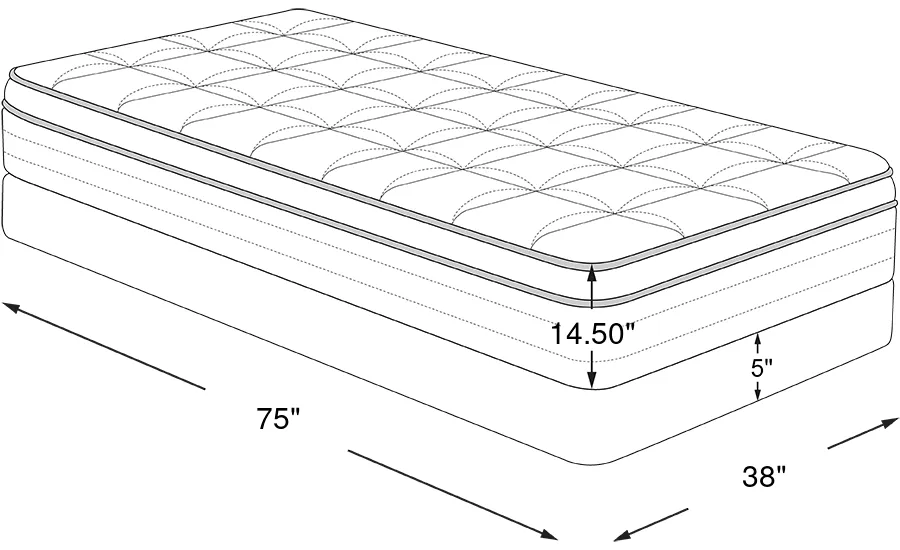 Dimension Image. Please refer to the Dimension Tab on this page for dimension details.