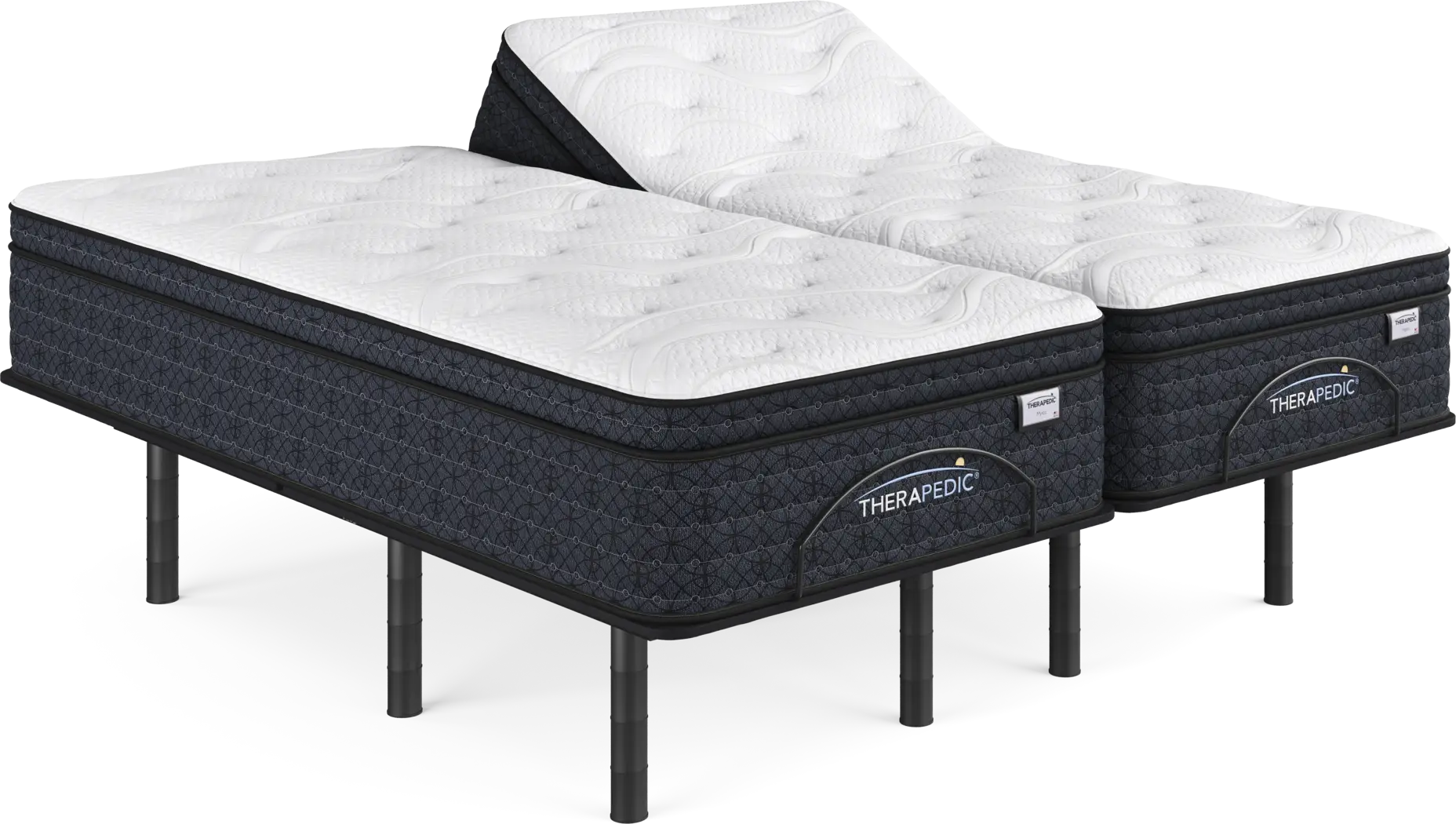 Therapedic Mystic Split King Mattress with Head Up Only Base - Thumbnail - Image 1