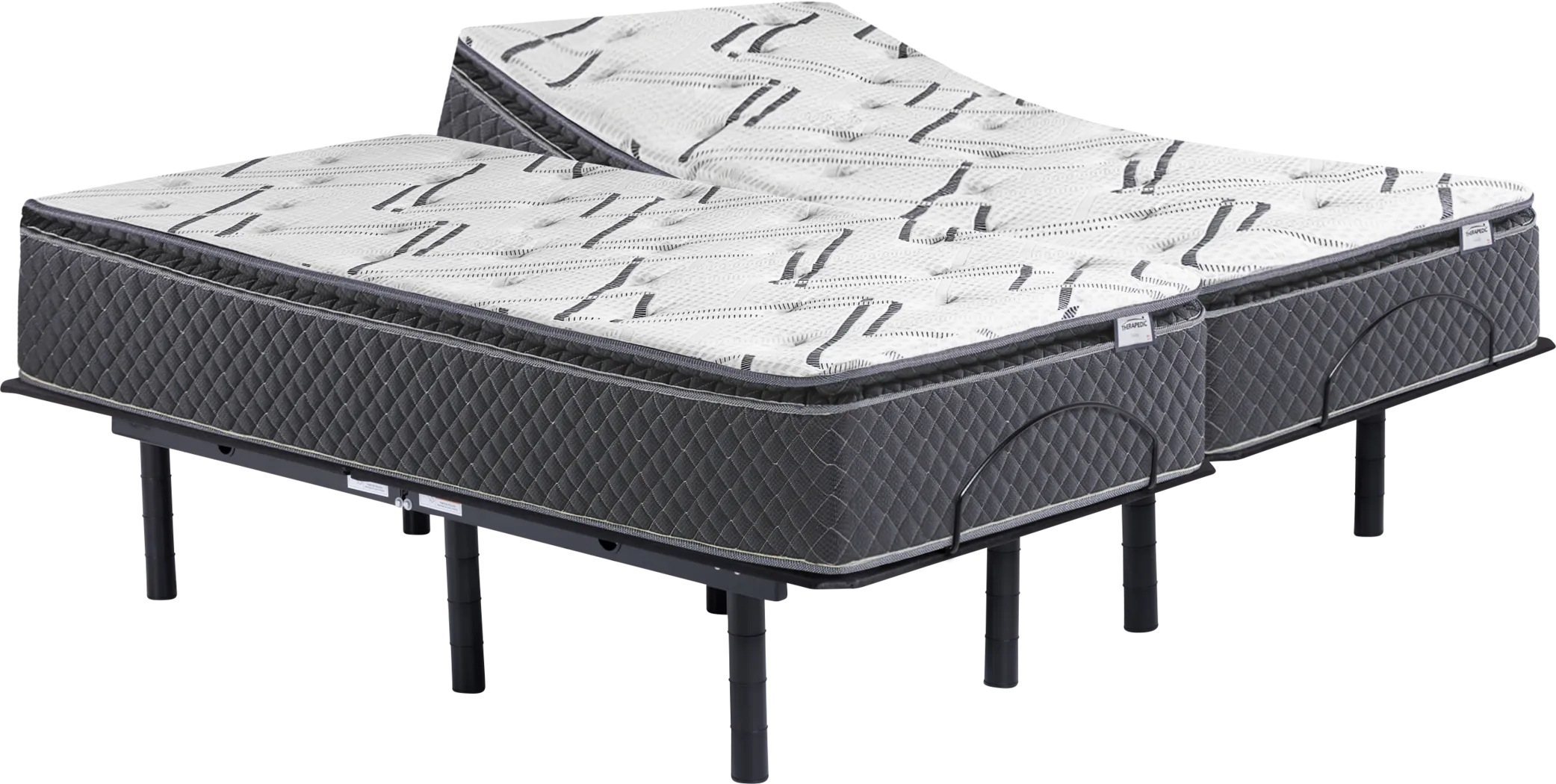 Therapedic Topaz Split King Mattress with Head Up Only Base - Thumbnail - Image 1