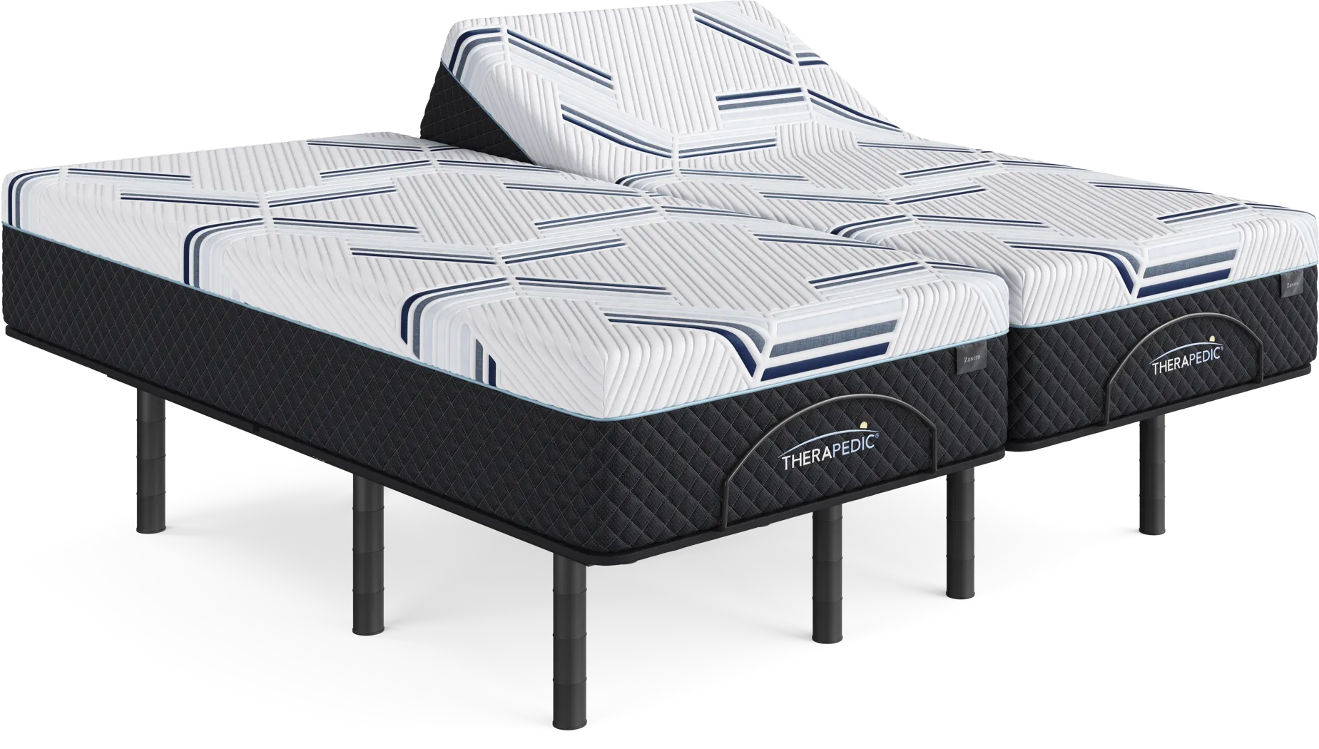 Therapedic Zenith Split King Mattress with Head Up Only Base - Thumbnail - Image 1