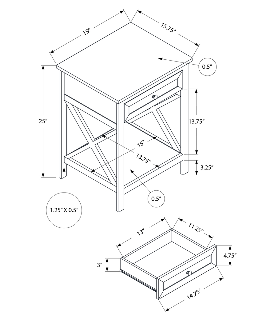 Therra White End Table - Thumbnail - Image 3
