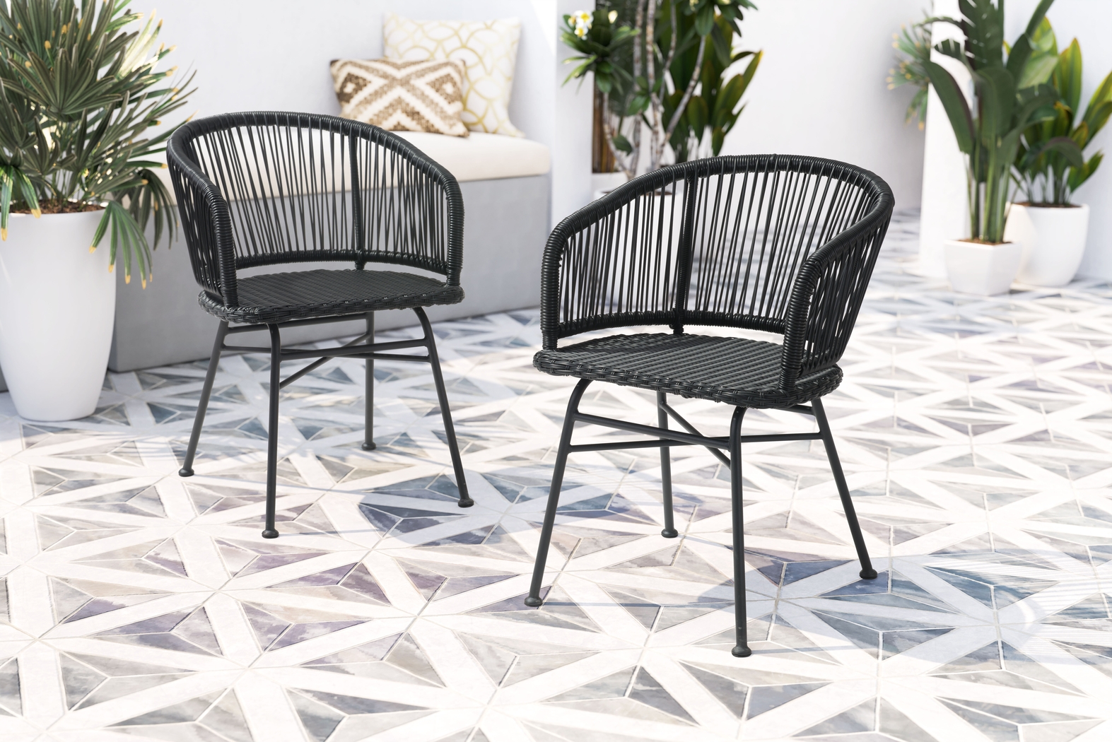 Thimbersky Black Side Chair, Set of 2 - Thumbnail - Image 2