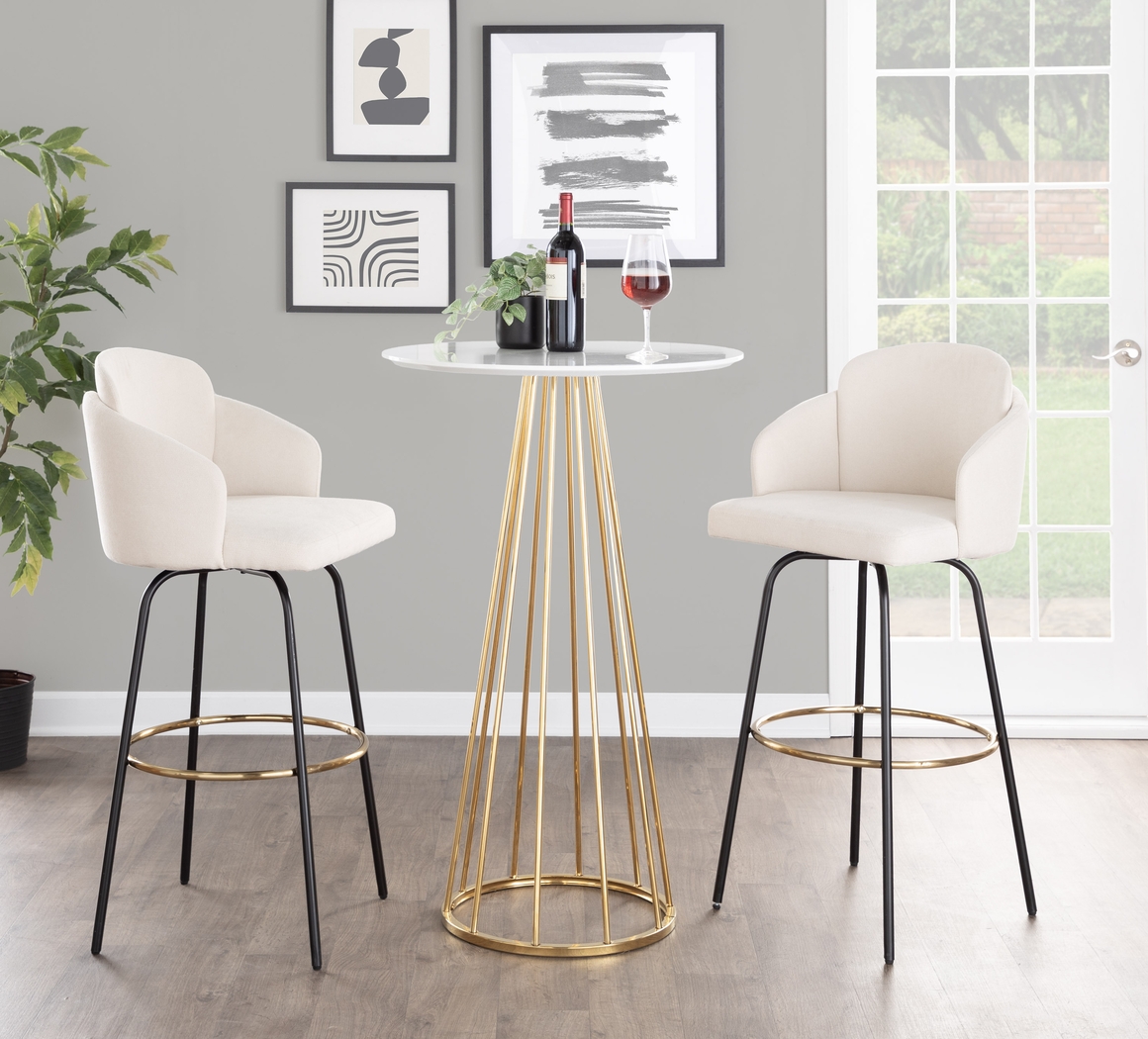 Thissa I White Bar Height Table - Thumbnail - Image 2