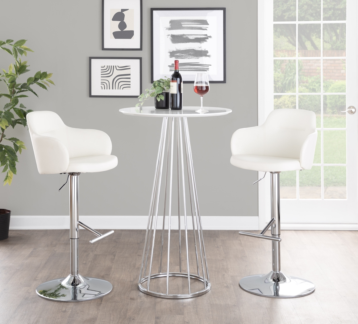 Thissa III White Bar Height Table - Thumbnail - Image 2