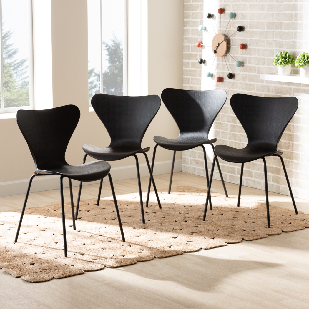 Thistlewood Black Side Chair, Set of 4 - Thumbnail - Image 2