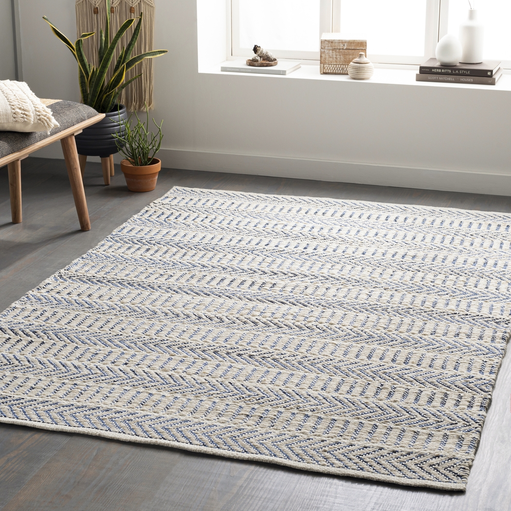 Thorpshire Blue 5' x 7'6 Rug - Thumbnail - Image 2