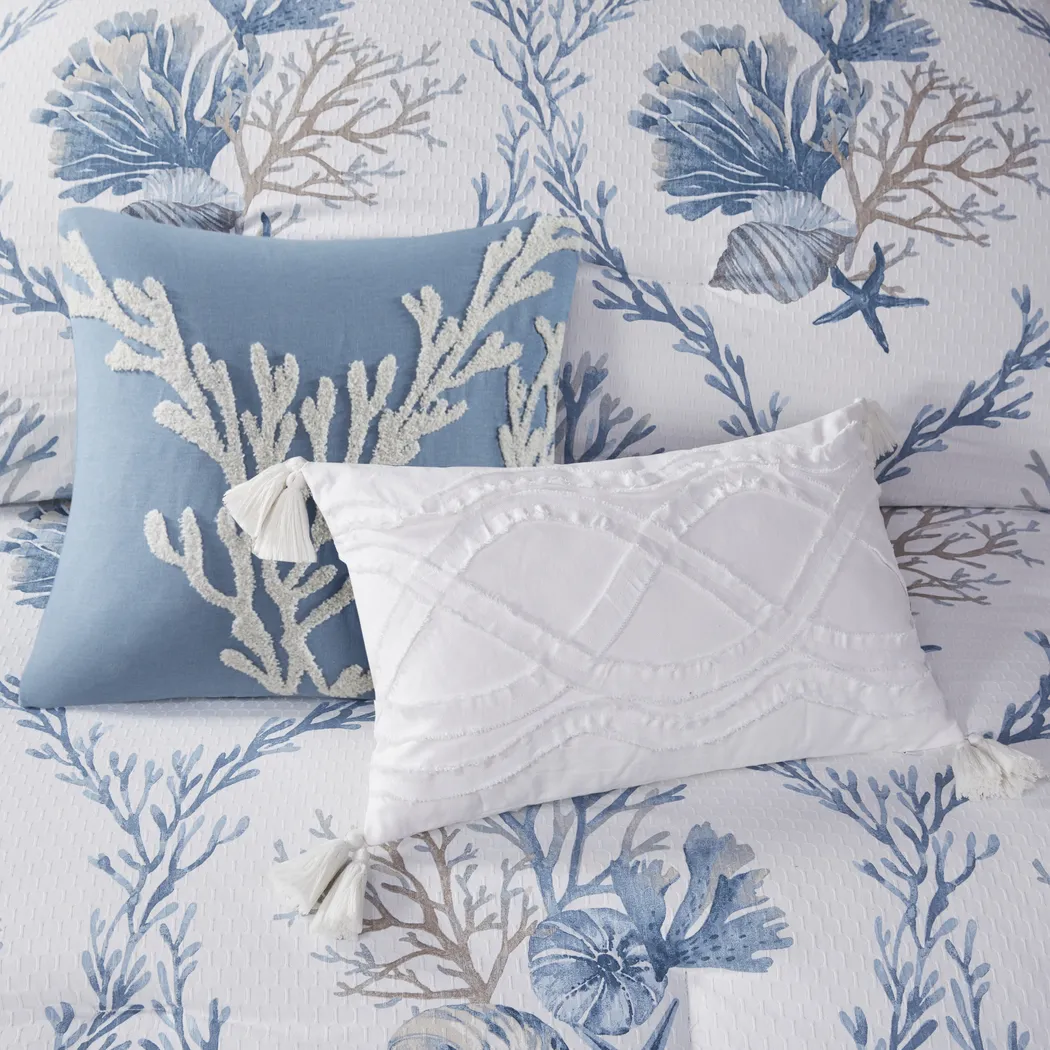 Threeawn Blue 6 Pc Full Comforter Set - Thumbnail - Image 12