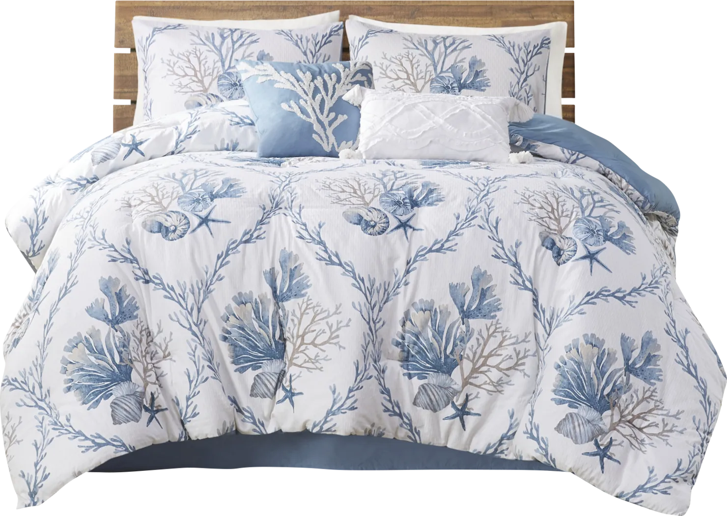Threeawn Blue 6 Pc Full Comforter Set - Thumbnail - Image 8