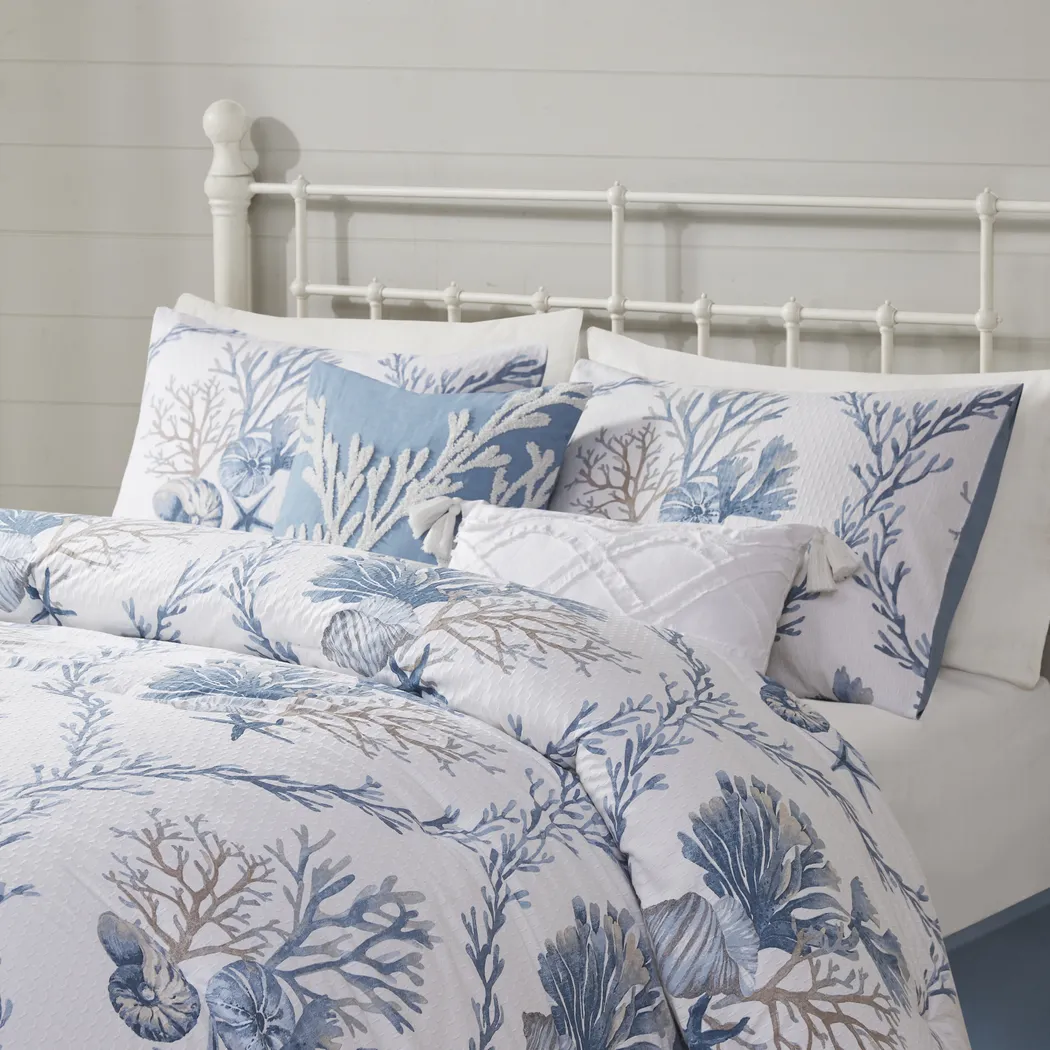 Threeawn Blue 6 Pc Full Comforter Set - Thumbnail - Image 10